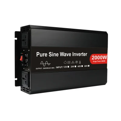 2000W 12V/24V/48V DC에서 AC 110V/220V/230V 순수 사인파 태양광 발전 인버터